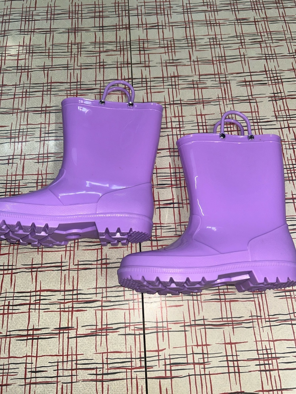 Kushyshoo Kids Waterproof Rain Boots In Lilac, Girls Size 2